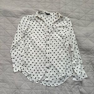 Express button up V neck blouse